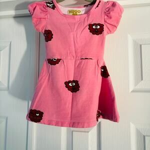 Huge Loves Tiki 100% Organic Cotton Raspberry Dress 6-12 months